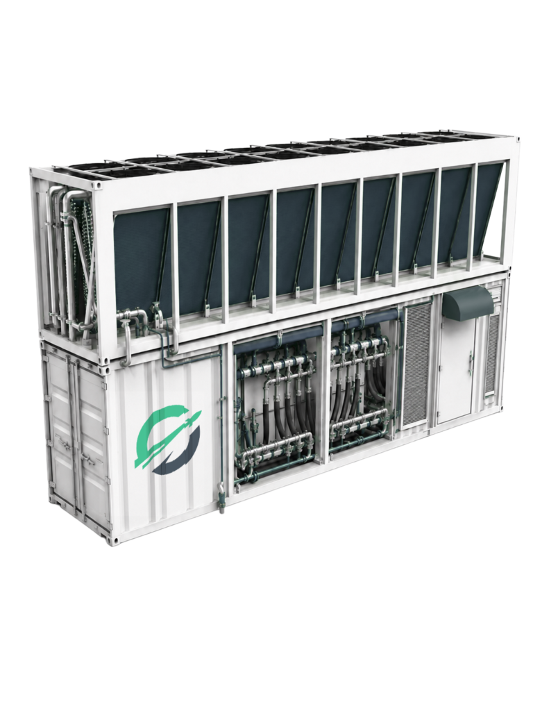 Container 40-foot Bravo-Node hébergeant 420 ASIC Bitmain S21+ Hydro en Islande